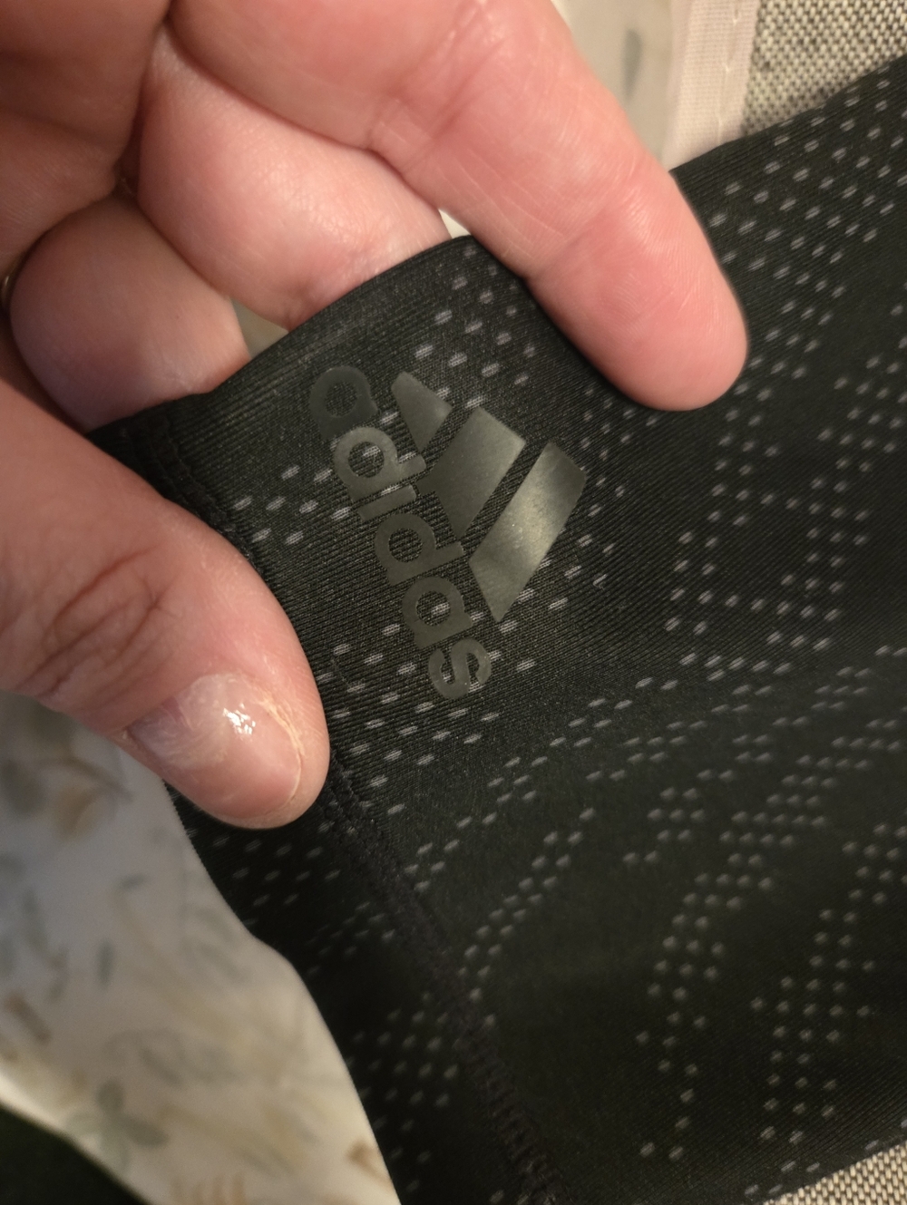 adidas Black Cropped Climalite Leggings with Subtle Dot Print - Picture 4 of 4